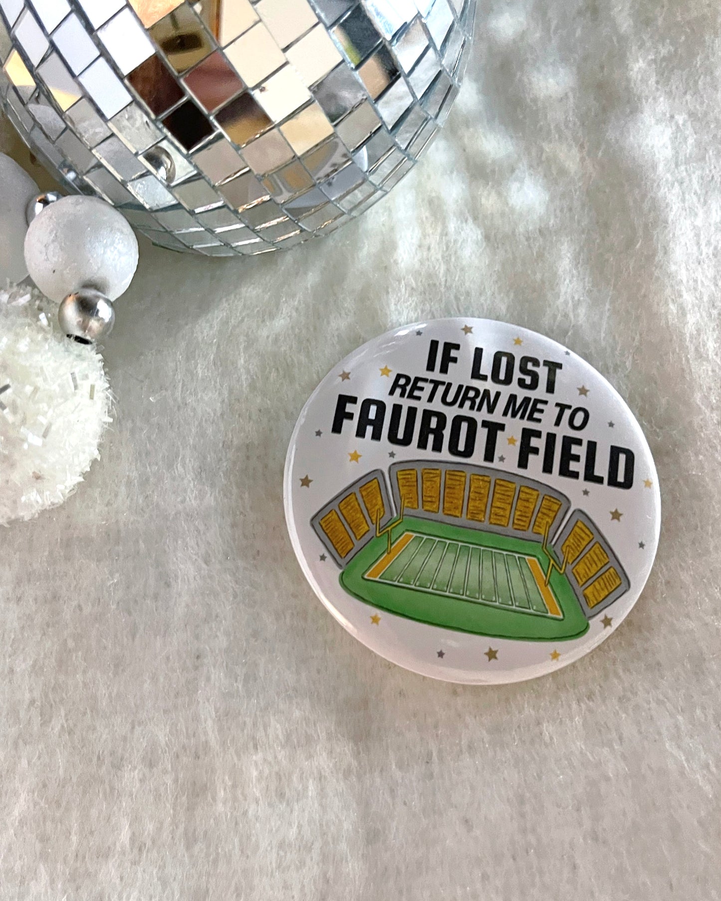 If Lost Return Me to Faurot Field Button